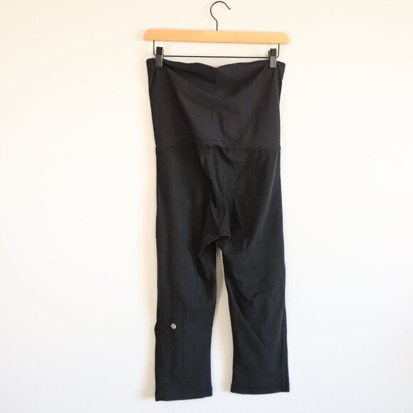 Lululemon Women's Black 8 Maternity Stretch Athleisure Cropped Leggings - Picture 2 of 9